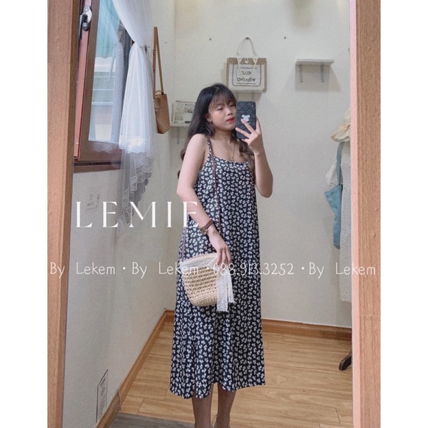Váy Hai Dây Hoa Nhí Xẻ Tà 🦋 - Đầm Vintage Mới Kèm Ảnh Thật Video Shop Chụp ❤️