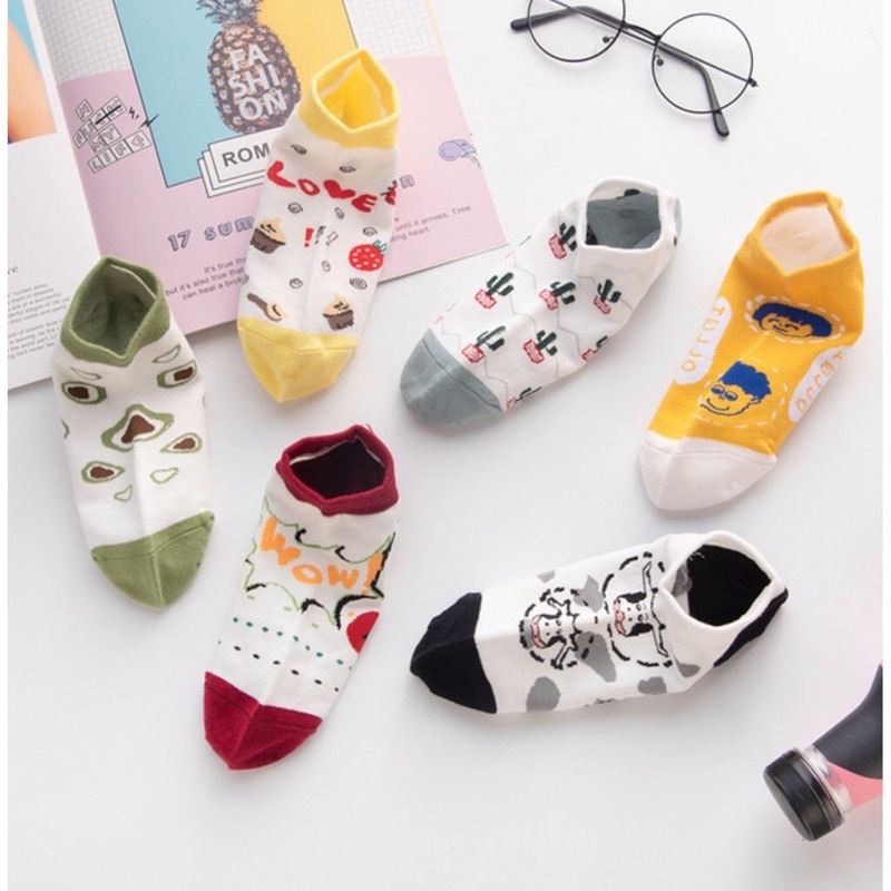 [TonaShoe] Tất Cổ Ngắn Hoạ Tiết Cute