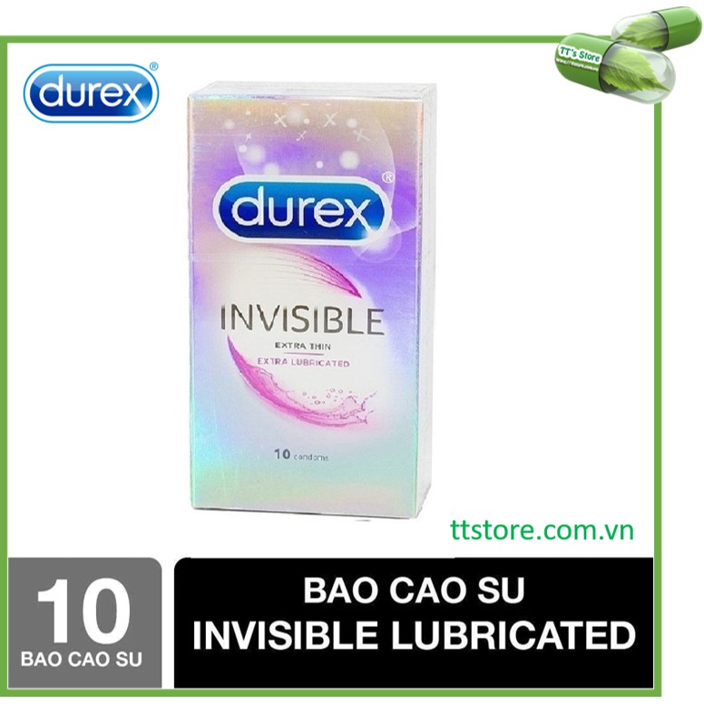 Bao cao su DUREX Invisible Extra Thin Lubricated 10 cái (siêu mỏng, bôi trơn)