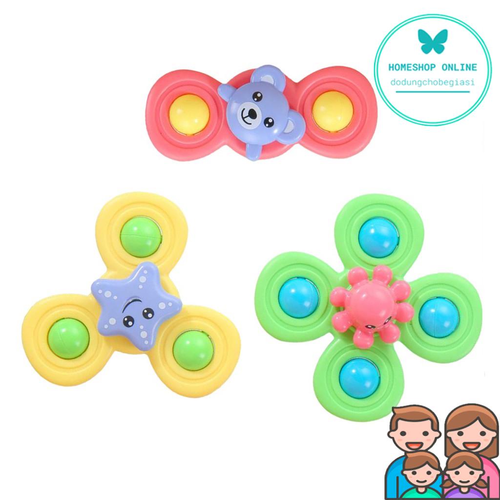 Bộ 3 Đồ Chơi Con Quay Chóng Chóng Dính Tường Cho Bé - Giúp Bé Tránh Xa Điện Thoại