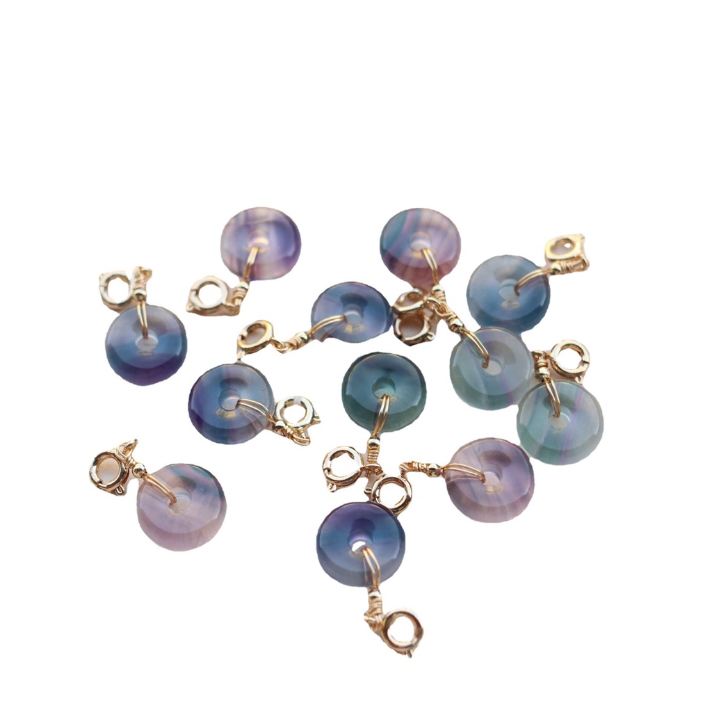 Chuỗi Hạt Đá Fluorite Hình Giọt Nước Nhiều Màu Sắc Dùng Làm Trang Sức DIY