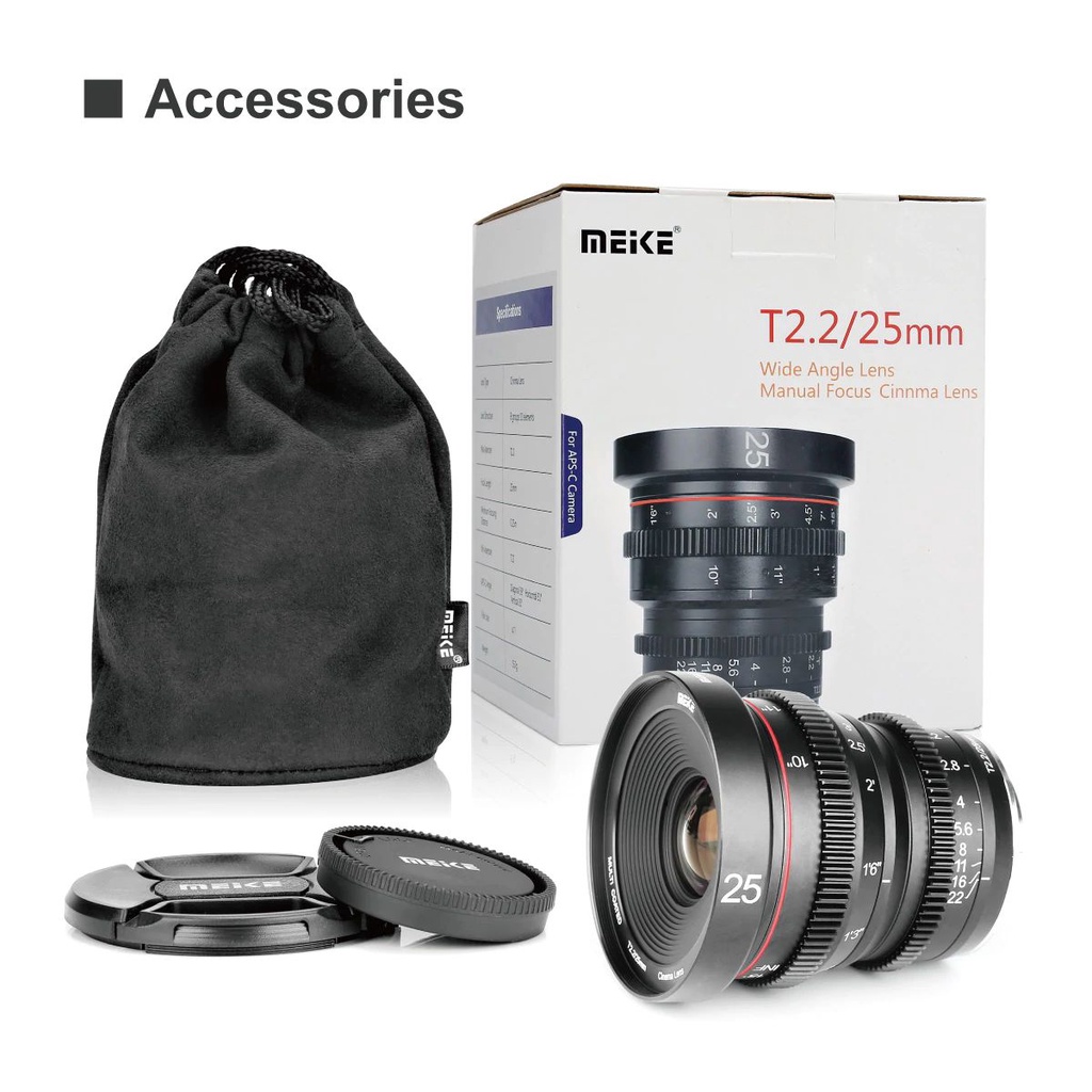 Ống kính Meike 25mm T2.2 Cine Lens cho máy ảnh Fujifilm