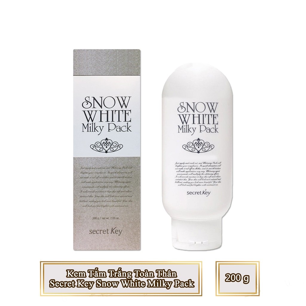 Kem tắm trắng da body và mặt cao cấp Snow White Milky Pack Hàn Quốc 200g