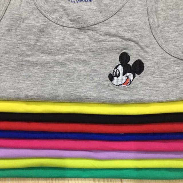 Áo ba lỗ thêu mickey