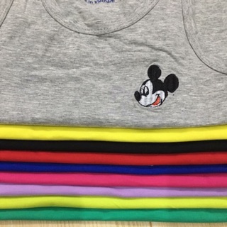 Áo ba lỗ thêu mickey