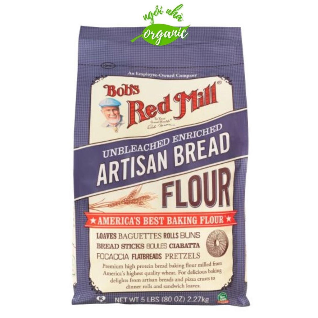 Bột làm bánh mì số 13 Artisan 2.27kg Bread Flour Bob's Red Mill (Protein >13%)
