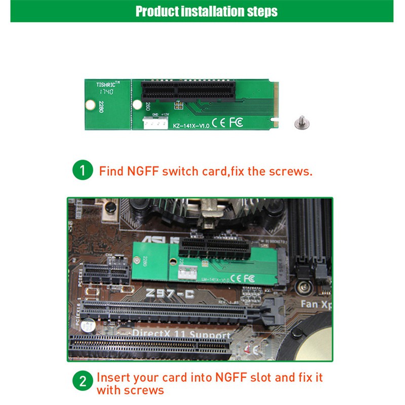 Set 2 Đầu Chuyển Đổi Ngff M.2 Key M2 Sang Pcie 4x 1x Cho Máy Đào Bitcoin Btc Miner | BigBuy360 - bigbuy360.vn