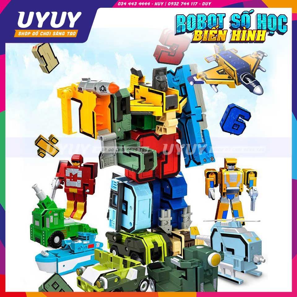 [Mã LIFETOYS1 giảm 30K đơn 99K] XinleXin Robot Biến Hình 15 Chữ Số Và Phép Tính