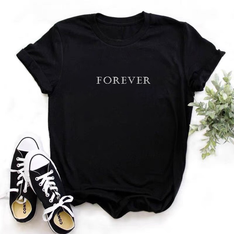 áo phong thun nữ cotton mềm mại dễ chịu thoải mái in chữ forever