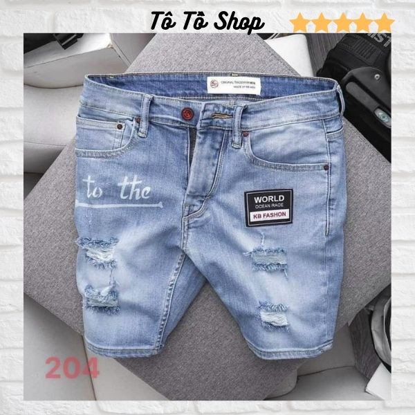 Quần Short Nam Rách❤️FREESHIP❤️ Quần Short Bò Nam Cao Cấp - Sọt Jean Co Giãn Mẫu Mới Hàng VNXK Tô Tồ Shop-QSJN10-Mã 204