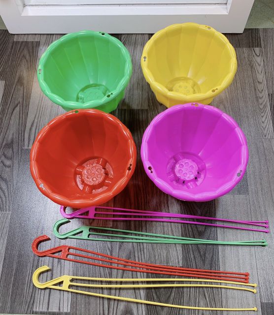 Chậu treo bí trồng hoa, cây cảnh kèm dây treo, cỡ To hàng loại 1 dày đẹp.