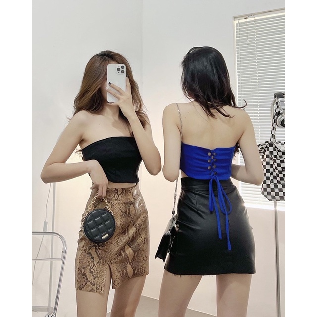 Áo ống đan dây