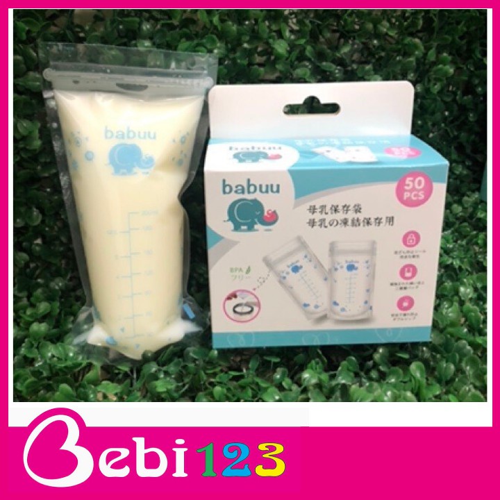 Hộp 50 túi trữ sữa Nhật Bản 250ml Babuu Baby tiện lợi cho mẹ