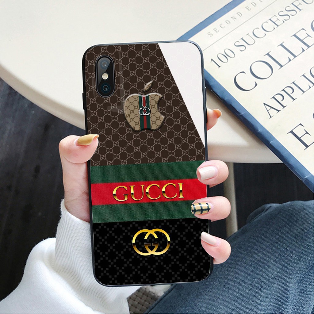 Ốp Lưng Điện Thoại Iphone In Hình Gucci,Mặt Sau Kính Cường Lực Chống Trầy Xước Ốp Lưng Gucci In Hình Sắc Nét Hot Trend