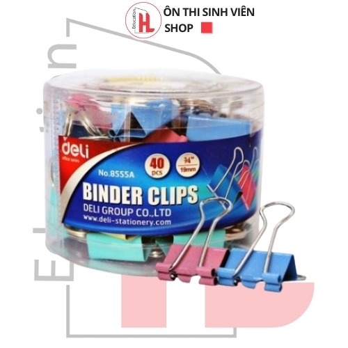 Kẹp giấy màu bằng inox cao cấp deli