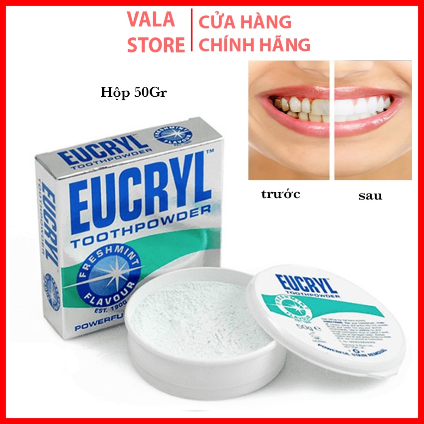 Bột Trắng Răng EUCRYL Hương Bạc Hà 50g Tooth Powder Freshmint