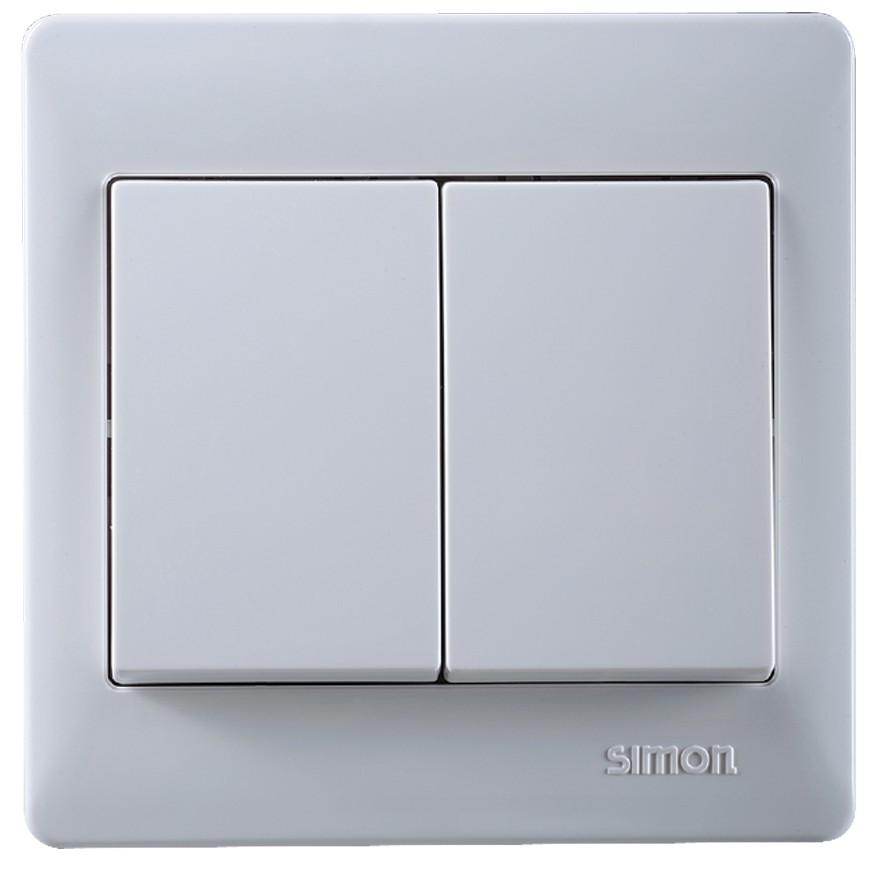 Bộ công tắc đôi, 1 chiều chuẩn vuông Simon 50 51021B
