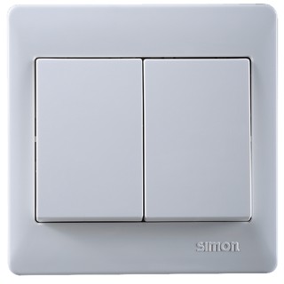 Bộ công tắc đôi, 1 chiều chuẩn vuông Simon 50 51021B