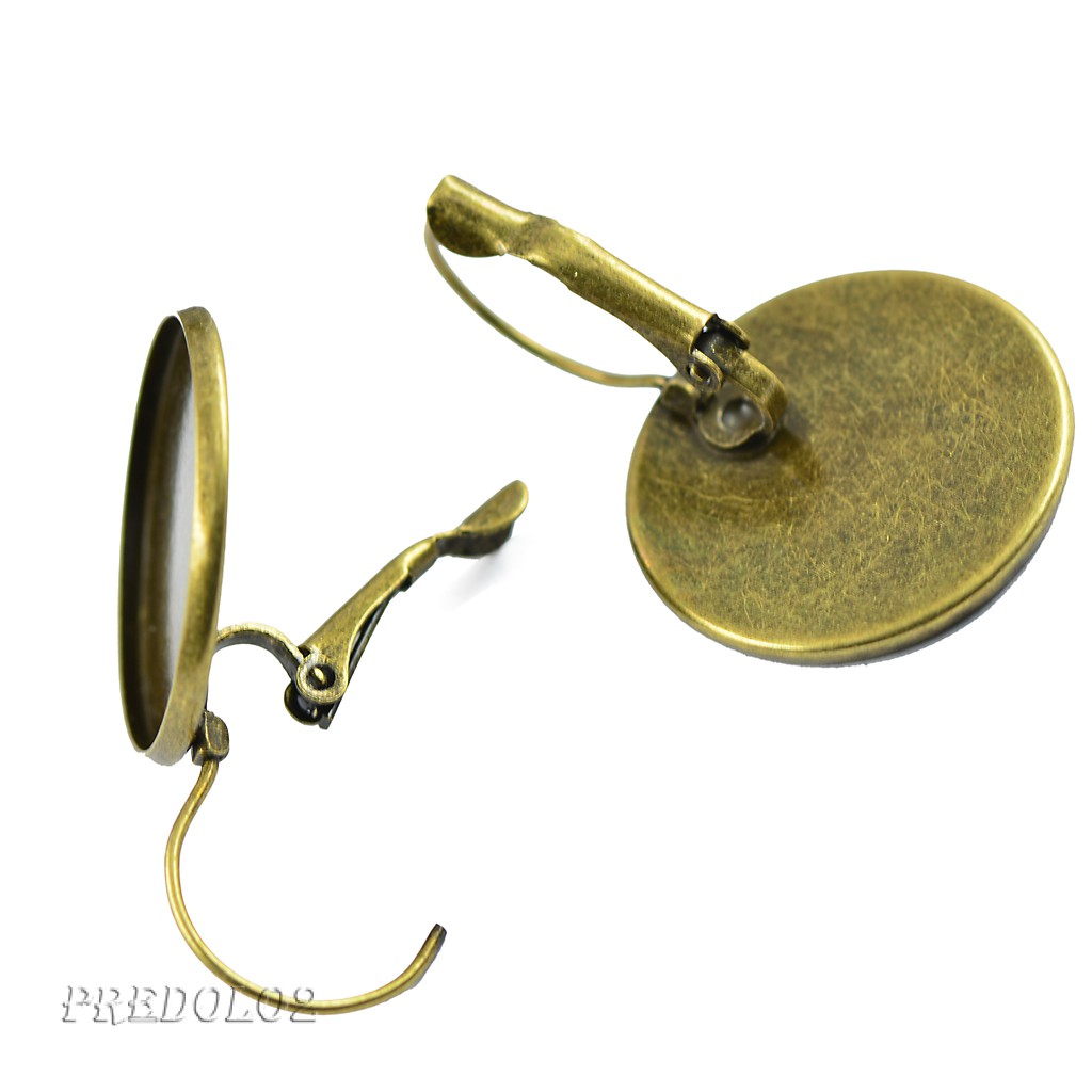 [Predolo2] Móc Kẹp Bông Tai Mạ Đồng Thau Mạ Cabochon Cố Định