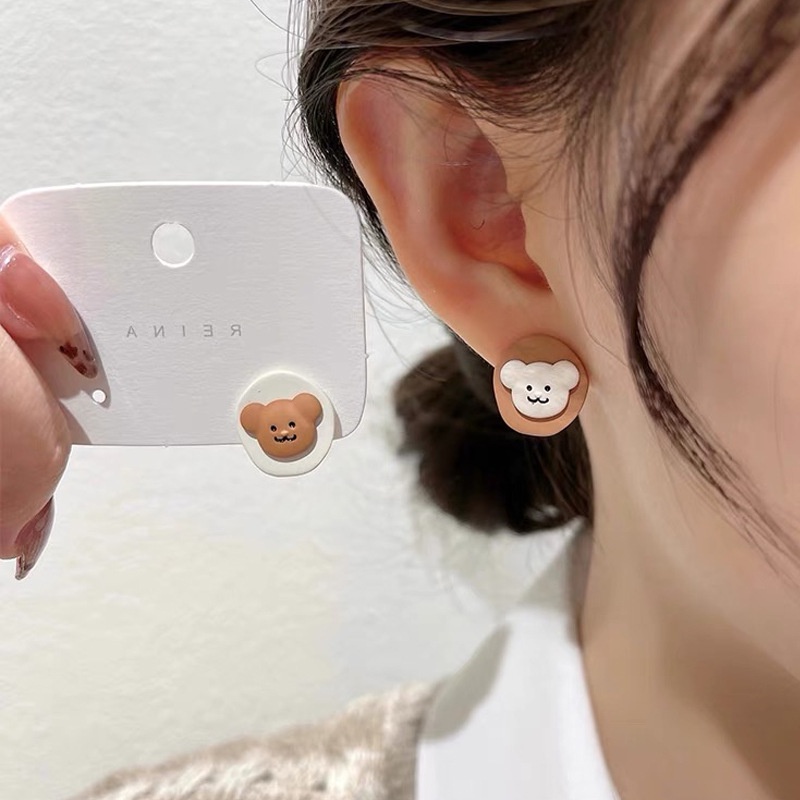 Bông Tai Hình Gấu Tròn Dễ Thương Thời Trang 2022 Cho Nữ