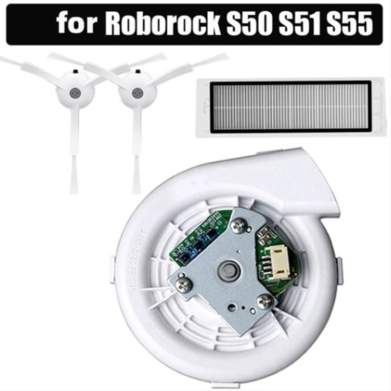 Set 8 Bộ Lọc + Chổi Bên + Tấm Lọc Cho Robot Hút Bụi Xiaomi Roborock S50 S51