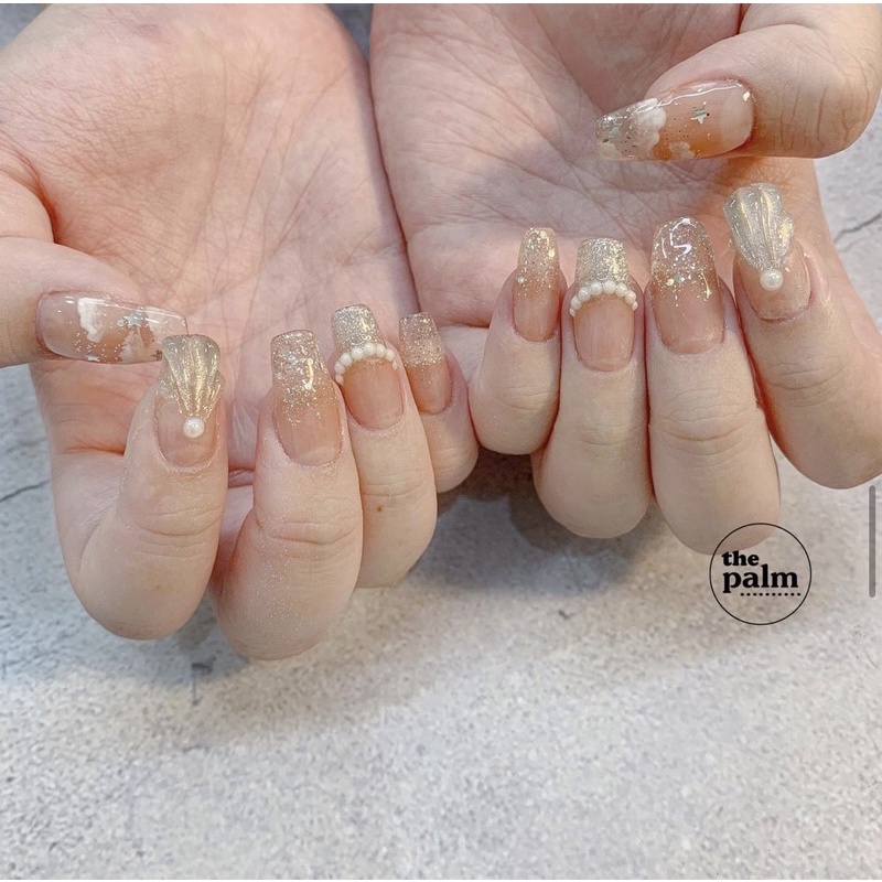 Gói ngọc trai nửa nail mix size trang trí móng