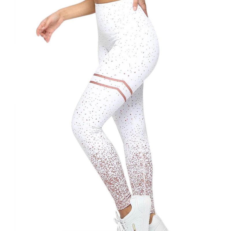 Xiangbao Quần Legging Lưng Cao Tập Yoga Màu Vàng Kim Lấp Lánh Cho Nữ