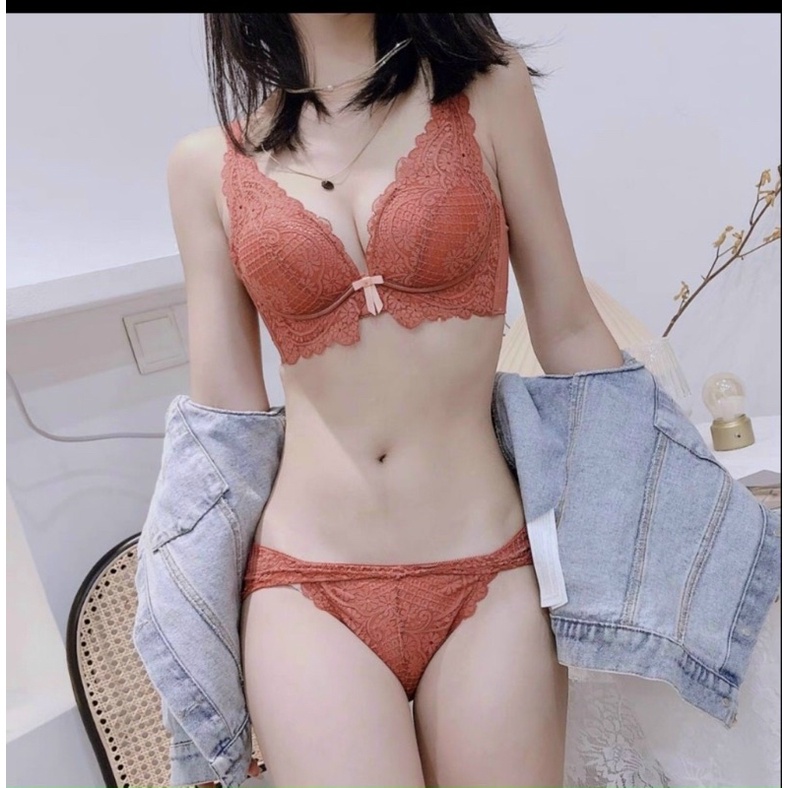 Bộ đồ lót ren hoa trà cực đẹp, nâng ngực cực đỉnh, ren mềm mướt