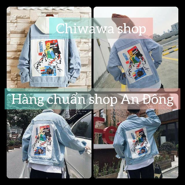 [Loại 1] Áo khoác jean nam nữ form rộng xanh nhạt tư duy mới hàng VIP