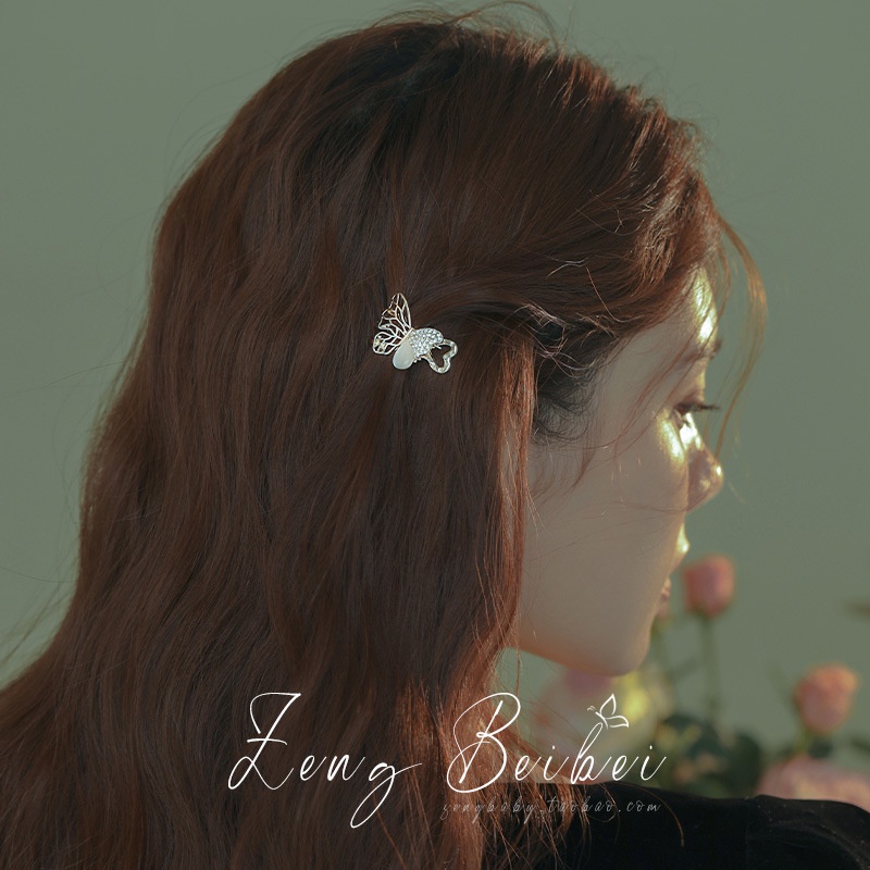 Kẹp Tóc Nữ Đính Đá Opal Phong Cách Hàn Quốc