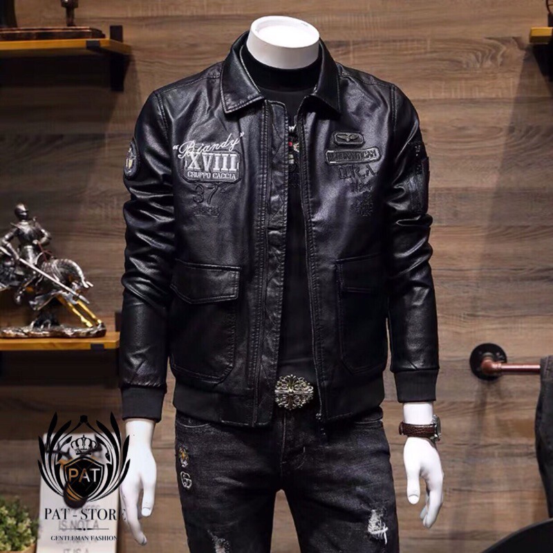 ÁO KHOÁC DA NAM CAO CẤP KHUYẾN MẠI 50%