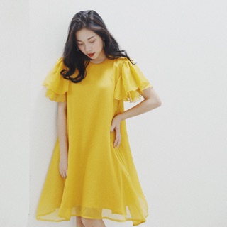 Đầm tơ organza nơ sau