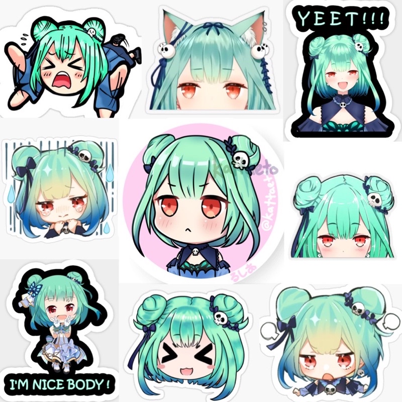 Ảnh dán Sticker Uruha Rushia Hololive 30-60 cái ép lụa khác nhau /Hình dán decal vtuber Uruha Rúhia