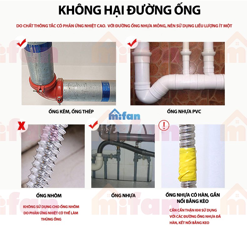 Bột Thông Cống YUHAO - Thông Tắc Cống, Đường Ống, Bồn Cầu, Bồn Rửa Mặt - HÀNG LOẠI 1