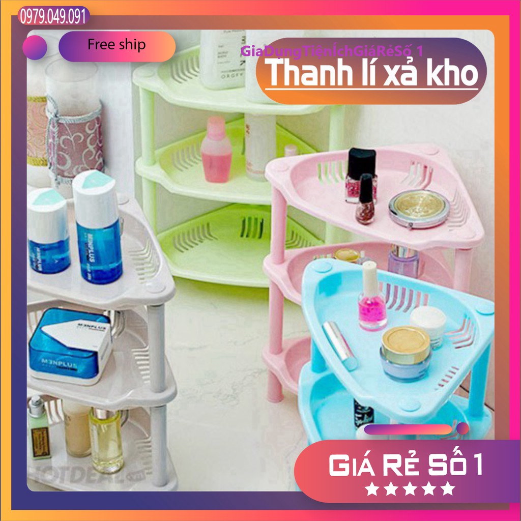 Kệ góc nhà tắm tam giác 2 tầng 3 tầng nhựa Việt Nhật | Giá để đồ nhà bếp giá rẻ.