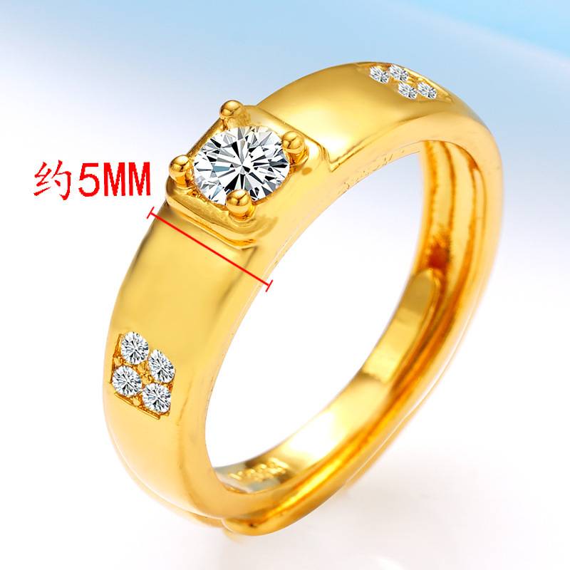 Nhẫn Cặp Mạ Vàng 24k Đính Đá Zircon