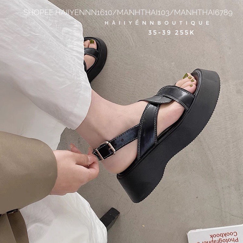 Sandal đế xuồng nhăn 5cm ORDER  ( kèm video + ảnh thật )