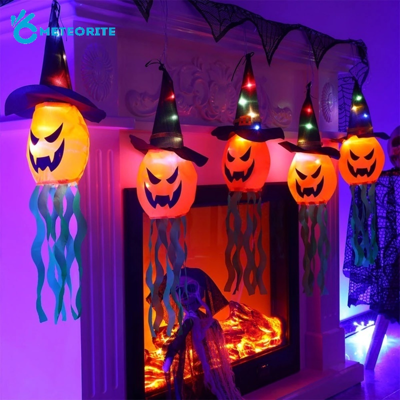 (Meteorite) Dây Đèn LED Treo Mũ Phù Thủy Chạy Bằng Pin Trang Trí Phòng Halloween