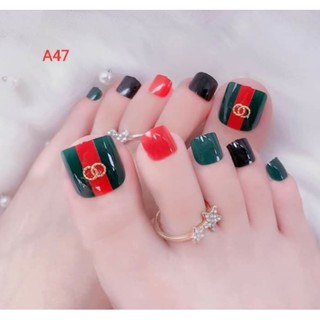 Bô 24 móng chân giả kèm keo