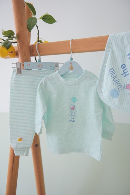 Bộ dài tay cài vai cotton Momma baby cho bé trai/bé gái từ 6 tháng đến 2 tuổi