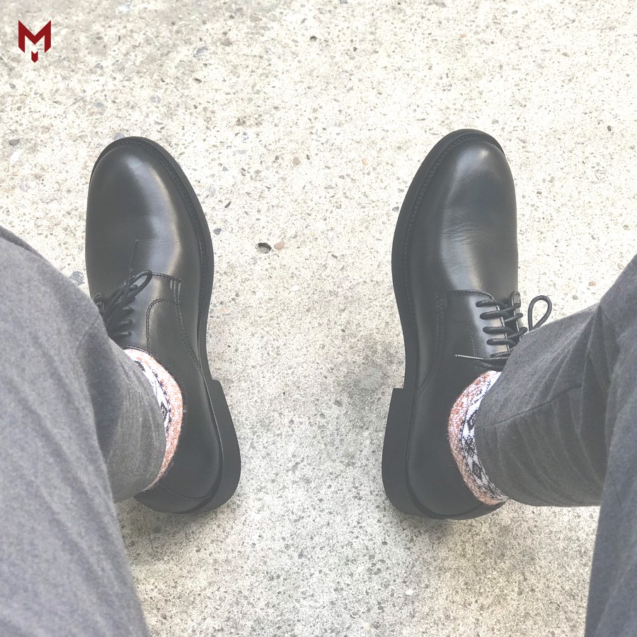Giày tây nam công sở derby plain MAD Black da bò cao cấp thời trang phong cách trẻ trung giày tây tăng chiều cao 4cm