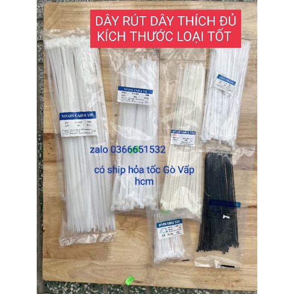 Dây Rút Nhựa, Dây cáp rút, dây Thít Đủ Size 10cm, 20cm,30cm ,40cm túi 100 cái loại tốt