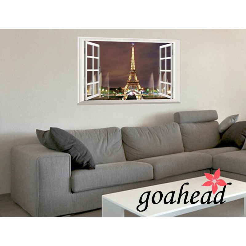 Decal Dán Tường Tháp Eiffel 3d