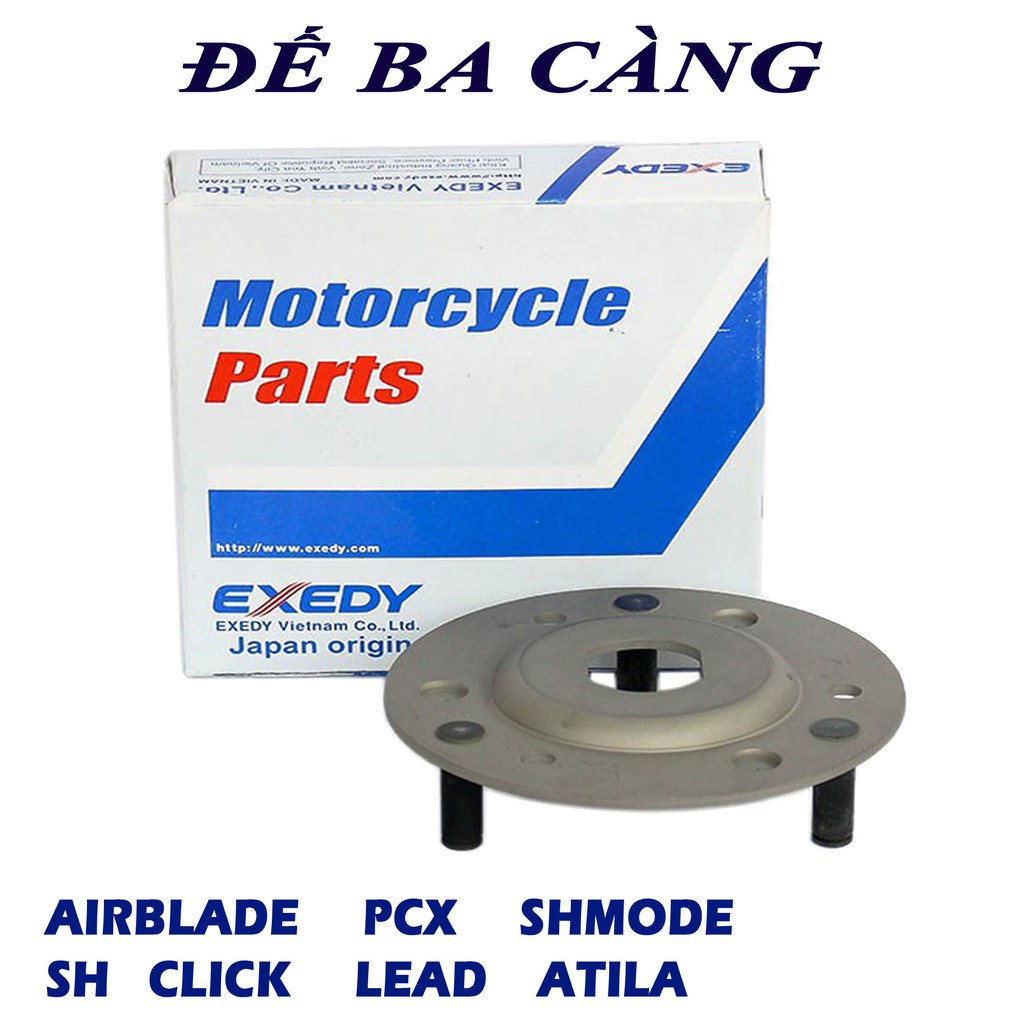 Full bộ đế ba càng cho Airblade SH PCX Vario Click Lead SCR Atila - Đế ba càng Exedy Nhật Bản