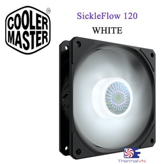 Quạt fan case 12cm Cooler Master SickleFlow 120 White - Sức gió tốt, quay êm, bền bỉ, đèn led đơn trắng