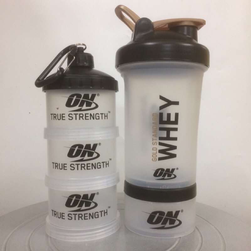 Bộ 2 sản phẩm bình nước shake bottle và hộp đựng whey ishake protein funnel