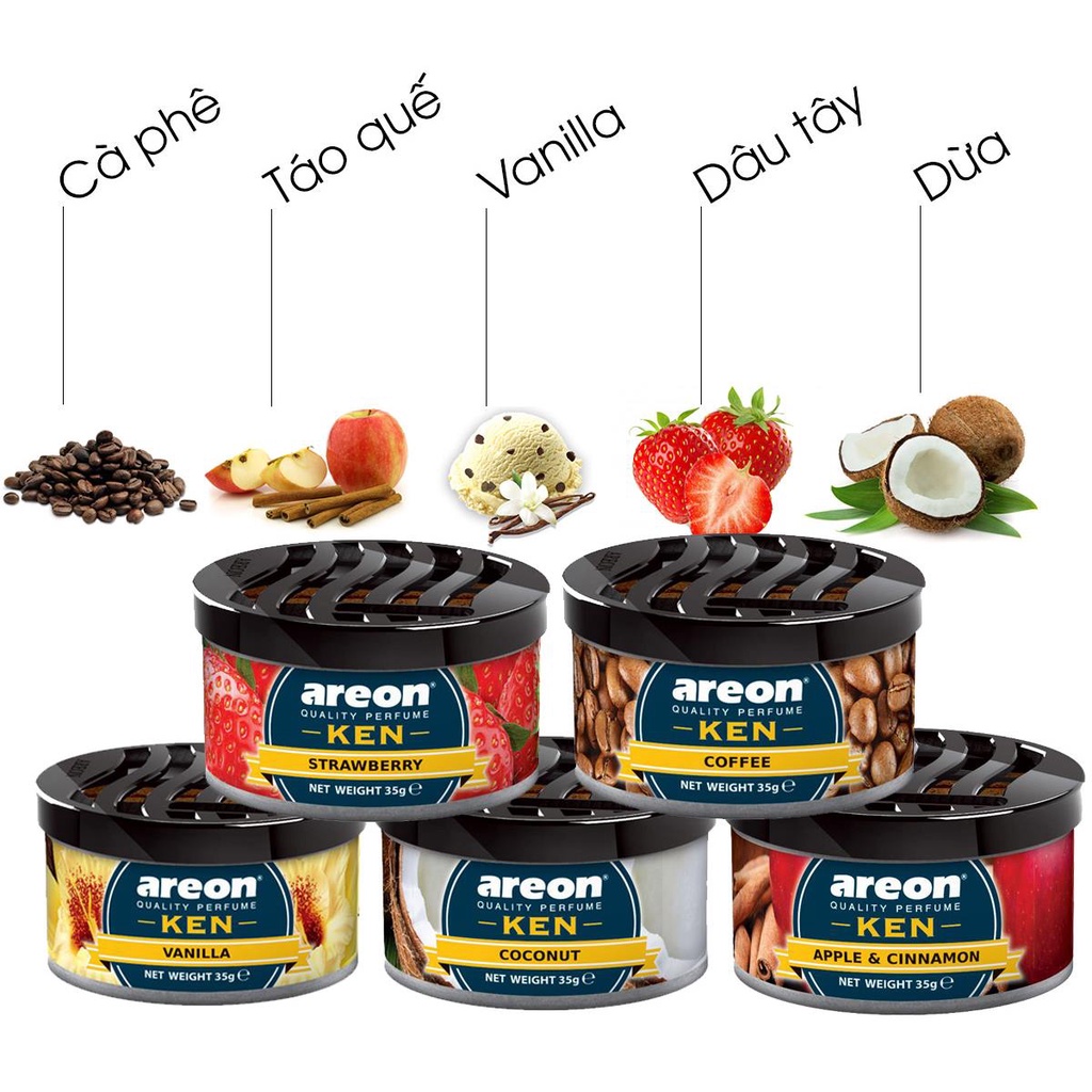 Sáp thơm ô tô hương táo & quế – Areon Ken Apple & Cinnamon