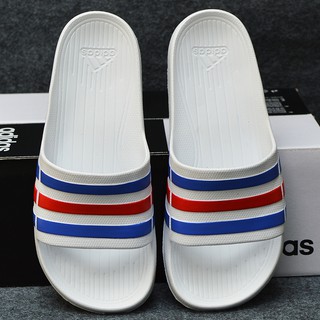 Dép Adidas Duramo màu trắng sọc xanh đỏ xanh