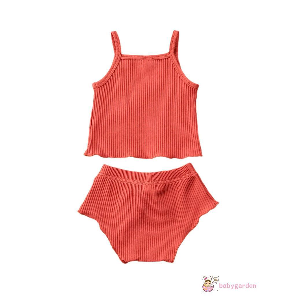 Set áo 2 dây + quần short kẻ sọc dành cho bé gái