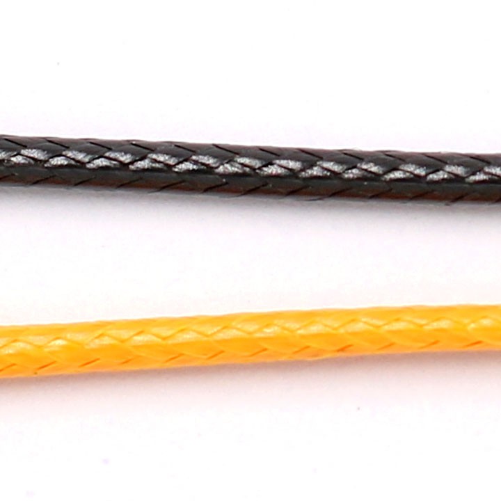 Combo 2 dây vòng cổ cao su đen - vàng móc inox DCSEV1 - Dây dù bọc cao su
